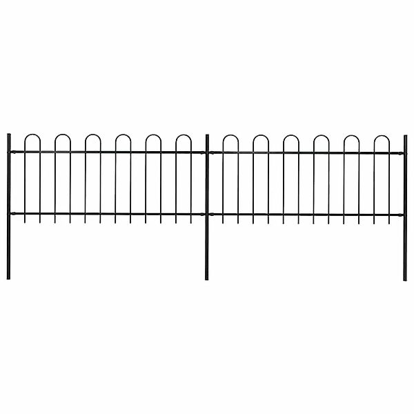 vidaXL Gartenzaun mit Rundbogen Stahl 359 x 80 cm Schwarz 277648 günstig online kaufen