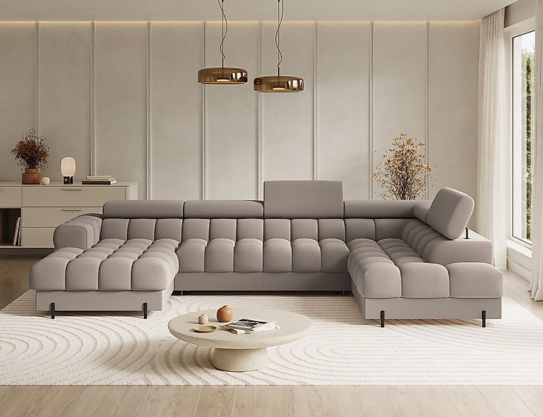Lukas Möbel Wohnlandschaft Deisgner XXL-Sofa in U-Form Falco mit Schlaffunk günstig online kaufen