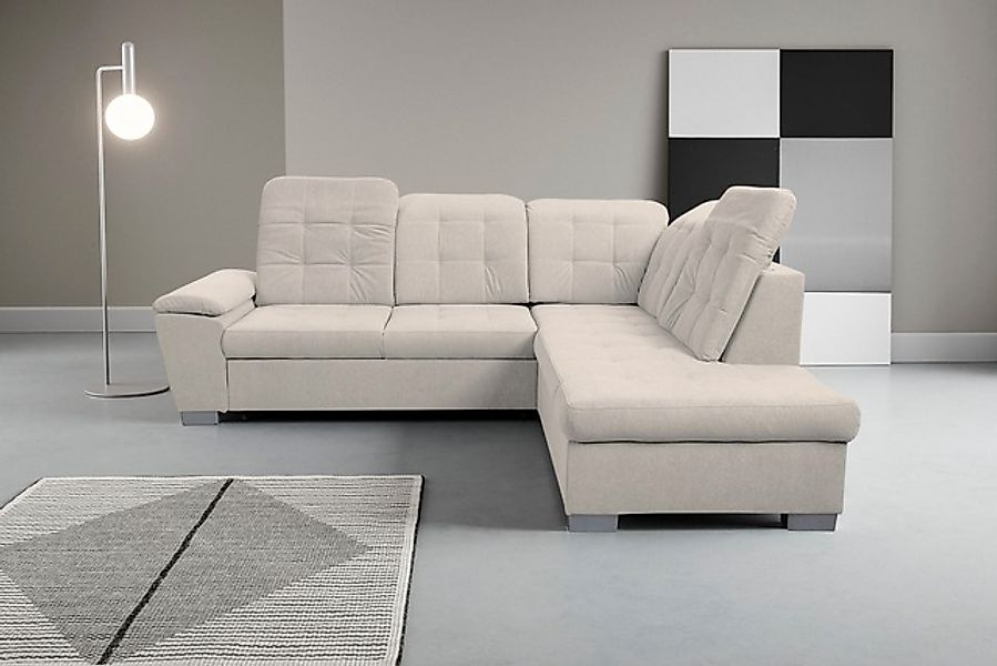 WERK2 Ecksofa »Bonny inkl. Kopfteilverstellung, Bettfunktion, Stauraum, L-F günstig online kaufen