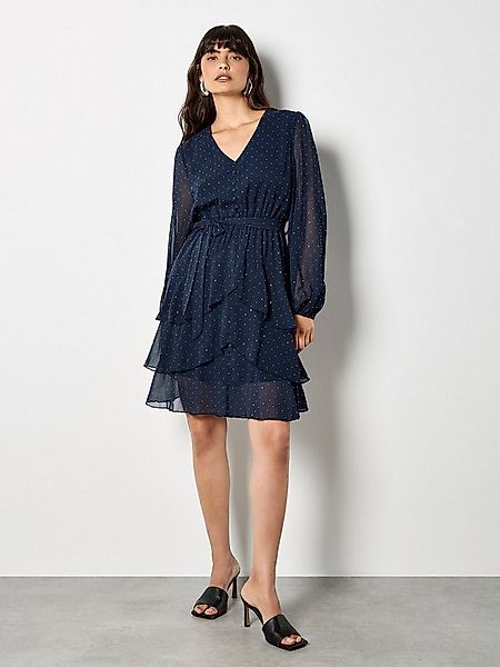 Apricot Partykleid Chiffonkleid (2-tlg) mit Lagen und Strass günstig online kaufen