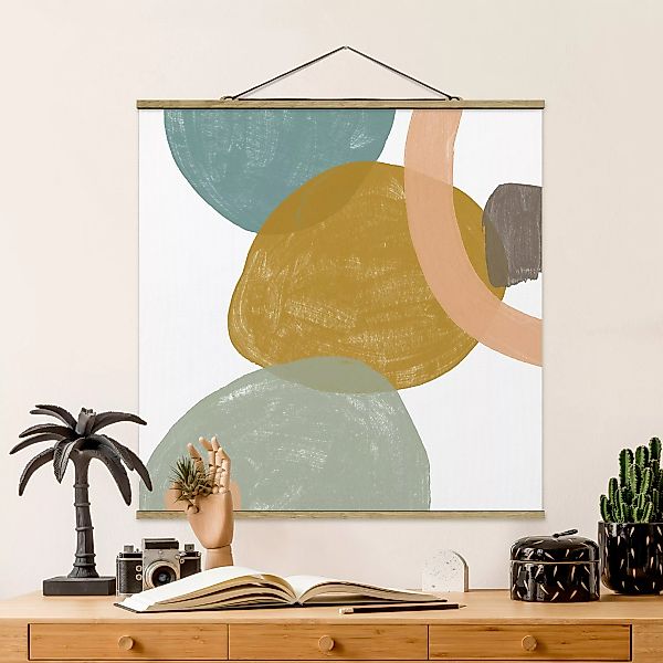 Stoffbild Abstrakt mit Posterleisten - Quadrat Pailletten im Detail I günstig online kaufen