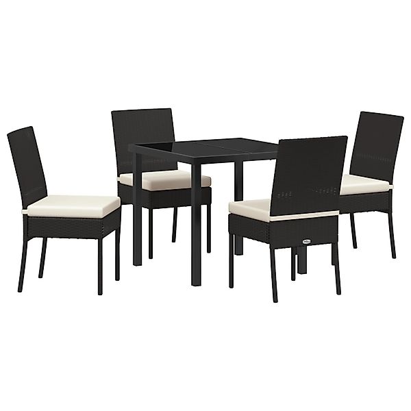 vidaXL Garten Essgruppe 5-Tlg Schwarz Poly Rattan 3379220 günstig online kaufen
