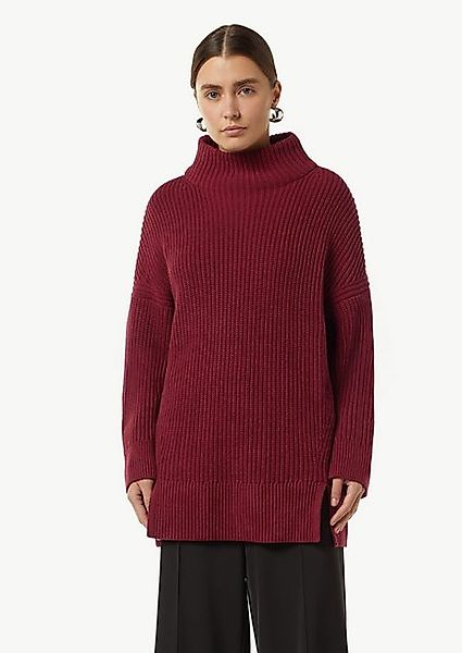 Comma Langarmshirt Langer Strickpullover mit Stehkragen günstig online kaufen