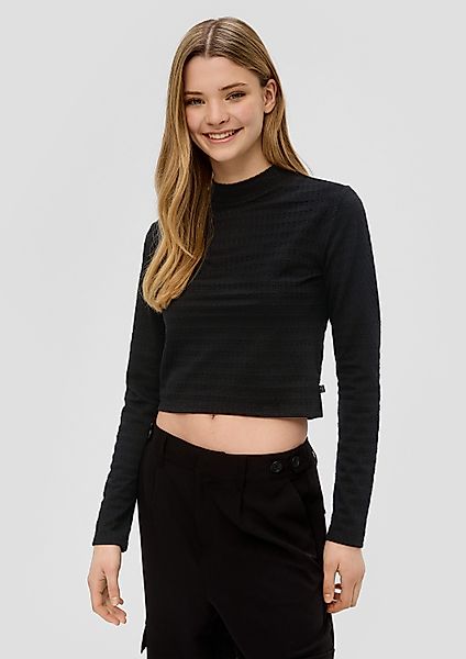 QS Langarmshirt T-Shirt Langarmshirt aus Jacquard günstig online kaufen