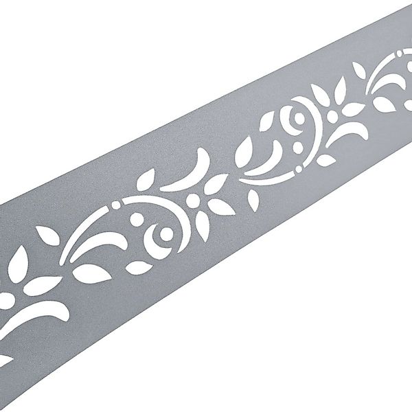 zaunzu Sichtschutz PREMIUM Dekor Floral1 Sichtschutz Fenstergrau 2,55m günstig online kaufen