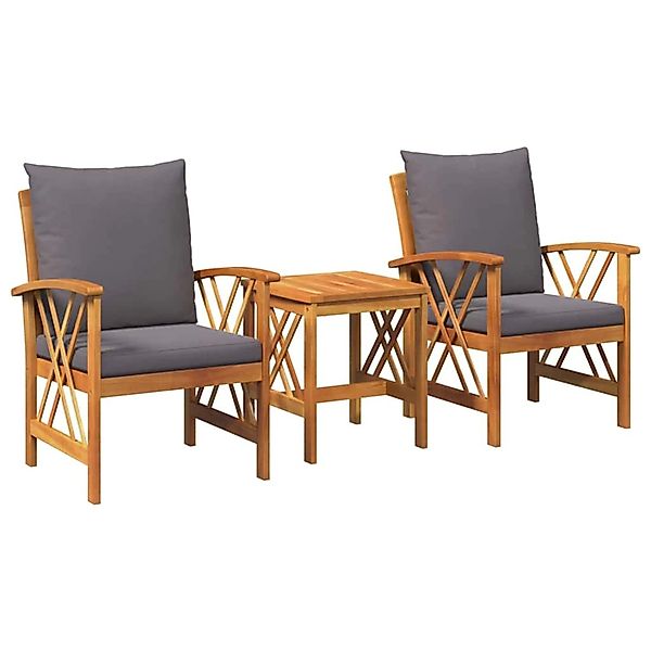 vidaXL 3-Tlg Garten-Lounge-Set mit Kissen Massivholz Akazie 4106450 günstig online kaufen