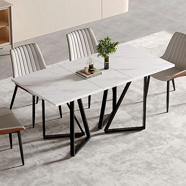 IDEASY Esstisch Esstisch erweiterbar Marmor-Optik mit günstig online kaufen