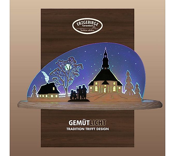 Weigla Lichterbogen LED Seiffener Kirche, Dekolampe aus Holz & Acrylglas, M günstig online kaufen