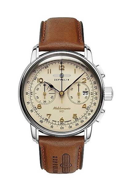 ZEPPELIN Chronograph Herrenuhr Mediterranee, Made in Germany, Lederband, 42 günstig online kaufen