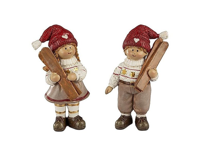 formano Dekofigur Nostalgische Winterkinder mit Ski günstig online kaufen