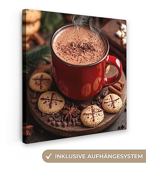 OneMillionCanvasses® Leinwandbild Schokoladenmilch - Becher - Winter - Weih günstig online kaufen