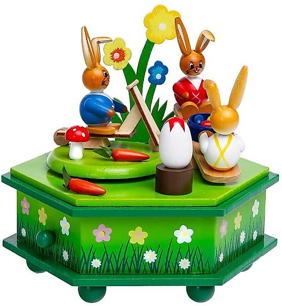 SIKORA Osterfigur OD03 Osterdeko Holz Musik Spieldose mit Osterhasen Figure günstig online kaufen