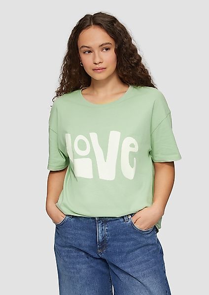 QS Kurzarmshirt Printshirt mit überschnittener Schulter günstig online kaufen