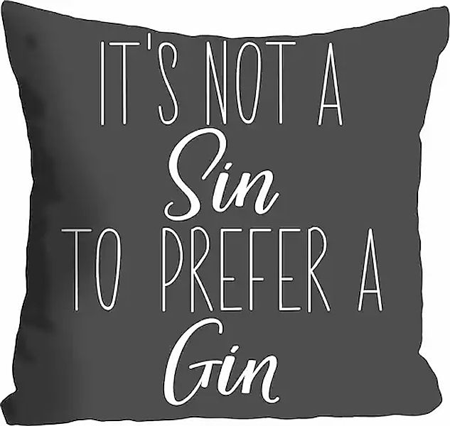 queence Dekokissen "Sin - Gin" mit einem Schriftzug günstig online kaufen