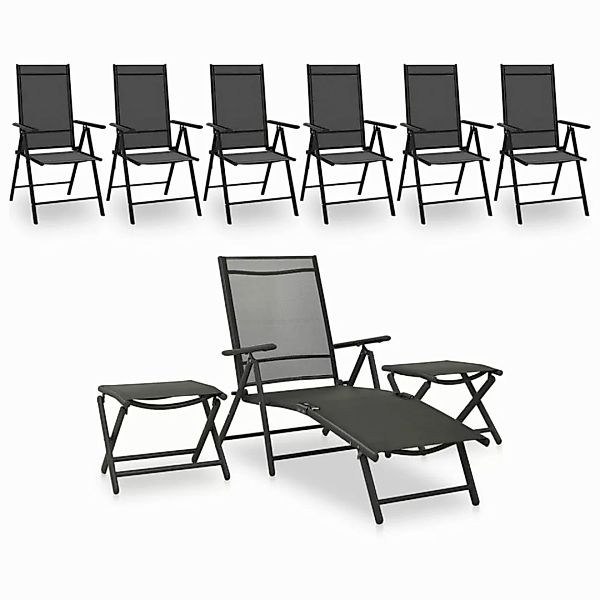 9-tlg. Garten-lounge-set Schwarz Und Anthrazit günstig online kaufen