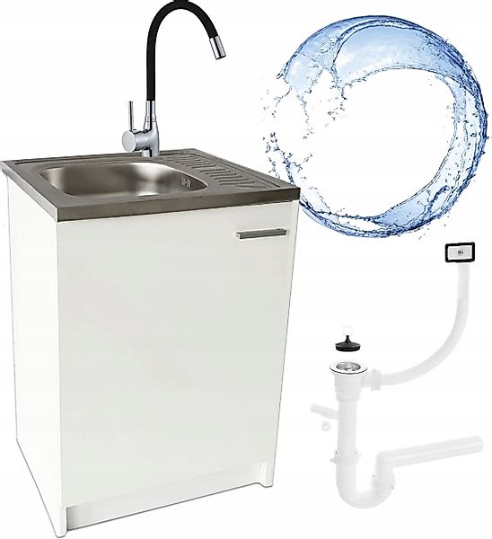 STAMAR Spülenschrank Küchenschrank 60cm Weiß Spüle günstig online kaufen