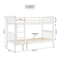 Homestyle4u Etagenbett 90x200 für 2 Kinder günstig online kaufen