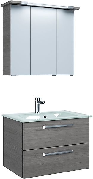 Saphir Badmöbel-Set Trentino 2-teilig Glas-Waschtisch, Spiegelschrank günstig online kaufen