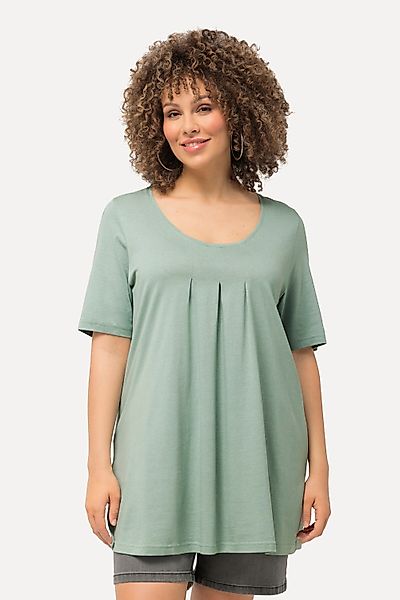 Ulla Popken T-Shirt T-Shirt Zierfalten A-Linie günstig online kaufen