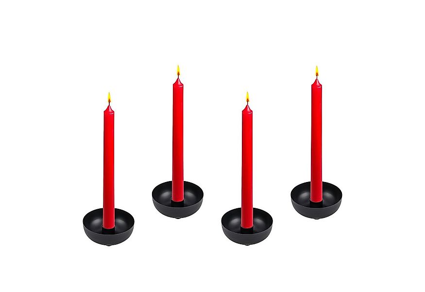 Spetebo Kerzenhalter Metall Kerzenschale schwarz 4er Set - Ø 9 cm (Pack, 1 günstig online kaufen