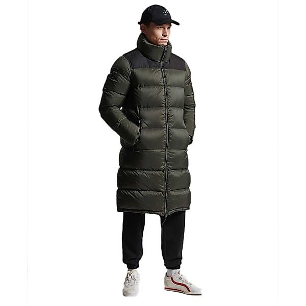 Superdry Longline Code Down Puffer Jacke XL Dark Moss günstig online kaufen