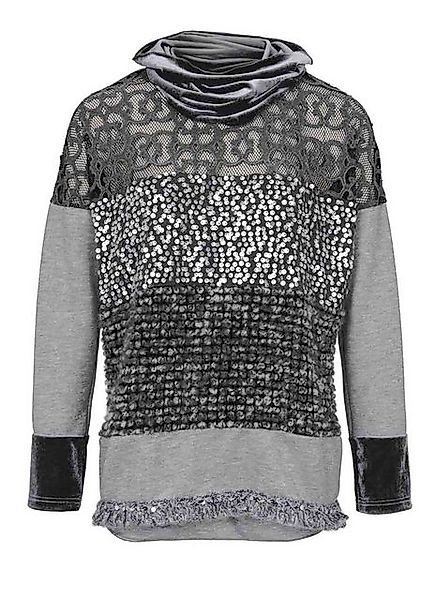 heine Sweatshirt Heine Damen Sweatshirt mit Samtschal, grau günstig online kaufen