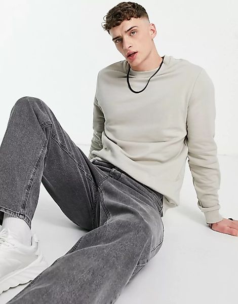 ASOS DESIGN – Sweatshirt in Grau, Kombiteil günstig online kaufen