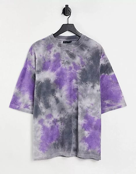 ASOS DESIGN – Oversize-T-Shirt aus Frottee mit Batikmuster-Mehrfarbig günstig online kaufen