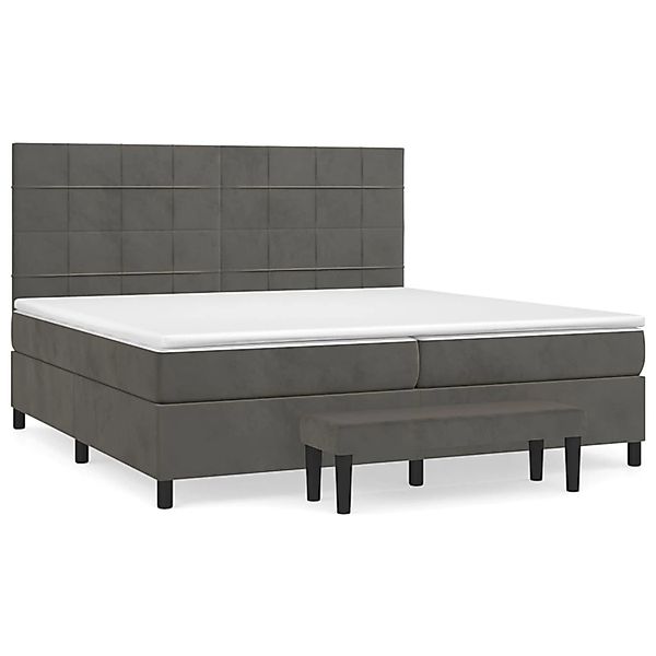 vidaXL Boxspringbett mit Matratze Dunkelgrau 200x200 cm Samt1468941 günstig online kaufen