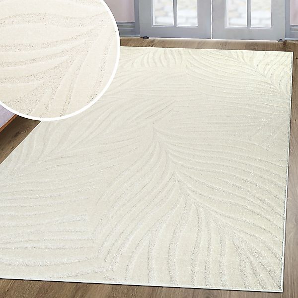 my home Teppich "Calmura, Blätter-Design in Hoch-Tief-Struktur" rechteckig günstig online kaufen