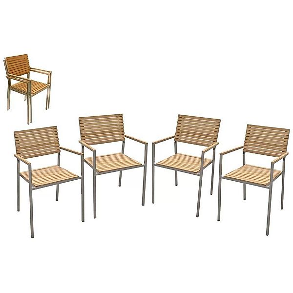 Stapelstuhl DESSAU-120, 4er Set Gartenstühle B/H/T ca. 53x86x54cm günstig online kaufen
