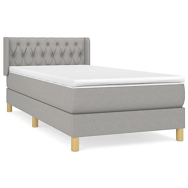 vidaXL Boxspringbett mit Matratze Hellgrau 100x200 cm Stoff 3130489 günstig online kaufen