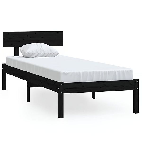 vidaXL Bett aus Kiefer-Massivholz in Schwarz (L/B/H: 196x80x70 cm) günstig online kaufen