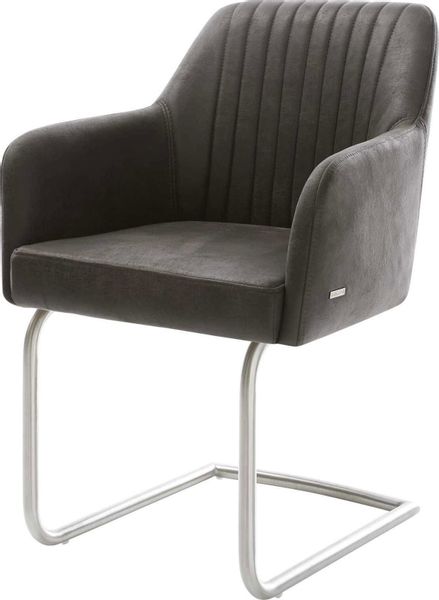 DELIFE Polsterstuhl Greg-Flex, Freischwinger rund Edelstahl günstig online kaufen