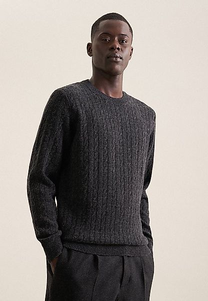 seidensticker Strickpullover Regular Langarm Rundhals Zopfmuster günstig online kaufen