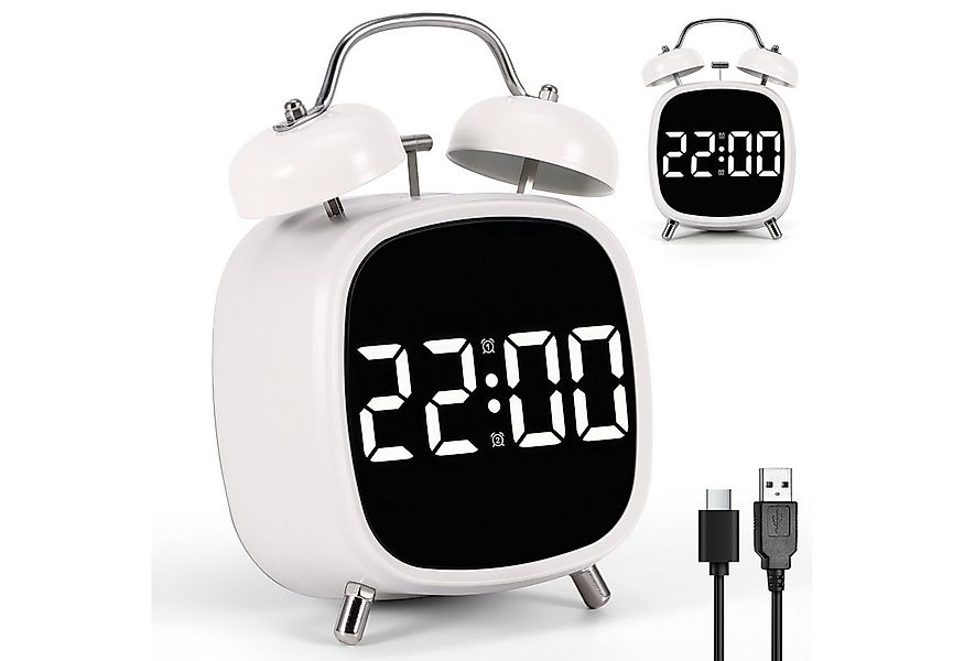 BlingBin Wecker Digital, LED Nachttischwecker Digital Doppelglockenwecker m günstig online kaufen