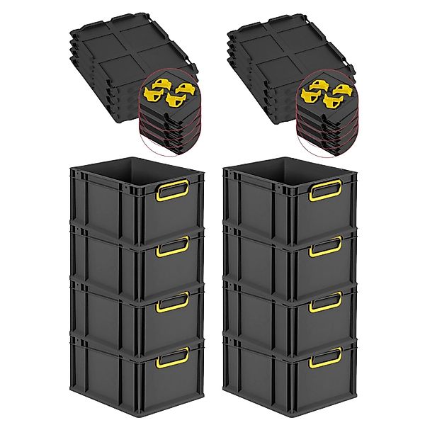 PROREGAL SuperSparSet 8x Eurobox Nextgen Color Mit Auflagedeckel HxBxT 22x3 günstig online kaufen