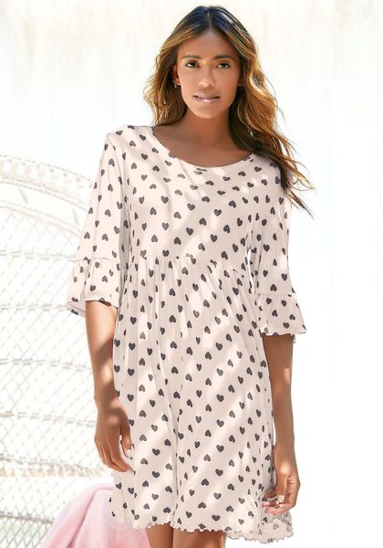 Vivance Dreams Nachthemd mit Kräuselsäumen günstig online kaufen