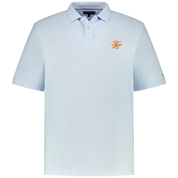 Tommy Hilfiger Poloshirt mit Label-Stickerei Farbe hellblau Größe: 4XL günstig online kaufen