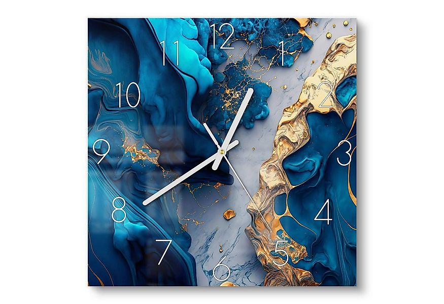 DEQORI Wanduhr 'Goldene Tiefen' (Glas Glasuhr modern Wand Uhr Design Küchen günstig online kaufen