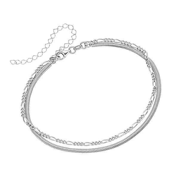 Smart Jewel Fußkette "Figarokette, Schlangenkette flach, Silber 925" günstig online kaufen