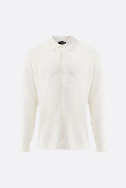 Strickhemd mit Struktur aus Air Cotton günstig online kaufen