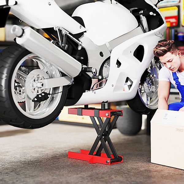 HOMCOM Motorradheber 500 kg Belastbar Motorradhebebühne 95-400 mm Höhenvers günstig online kaufen