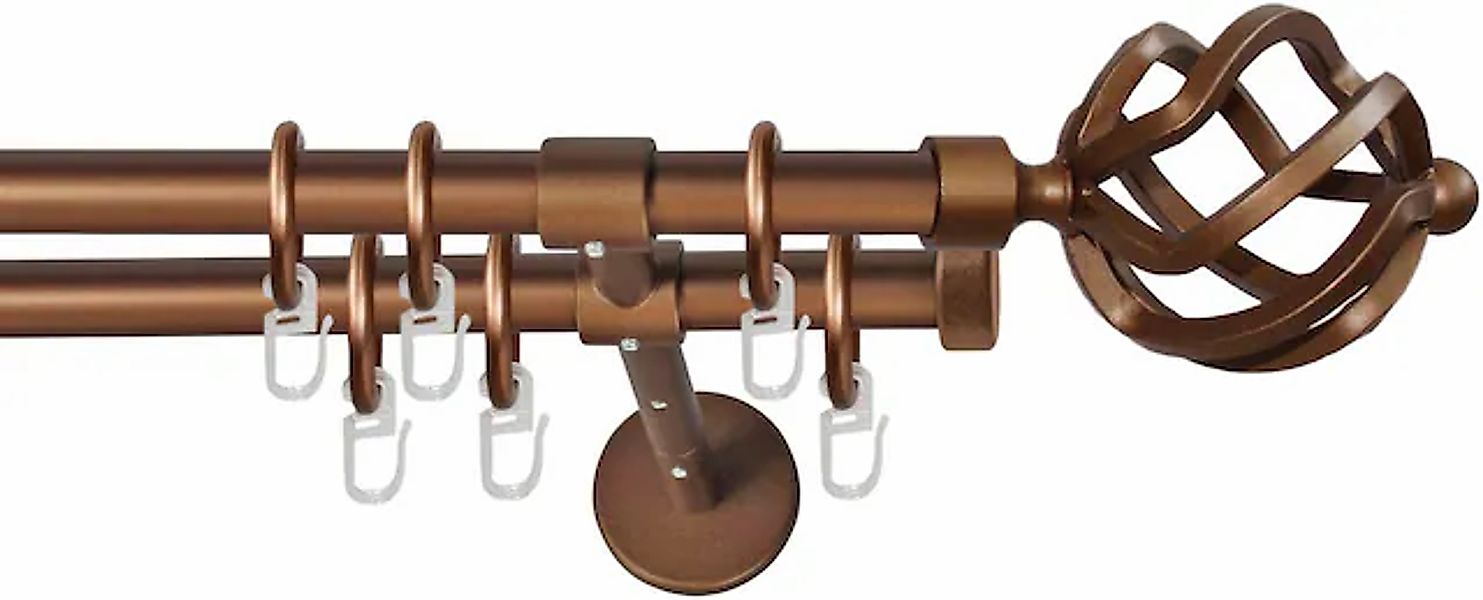 GARESA Gardinenstange »RUSTIKA« Ø 16 mm 2 läufig-läufig Wunschmaßlänge rust günstig online kaufen