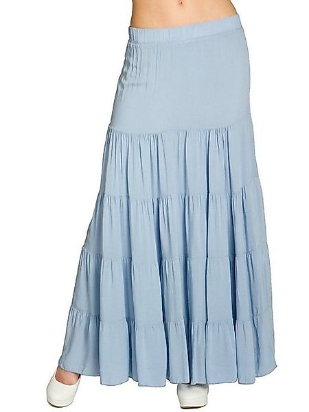 Caspar Faltenrock RO020 langer eleganter Damen Maxi Sommer Rock günstig online kaufen