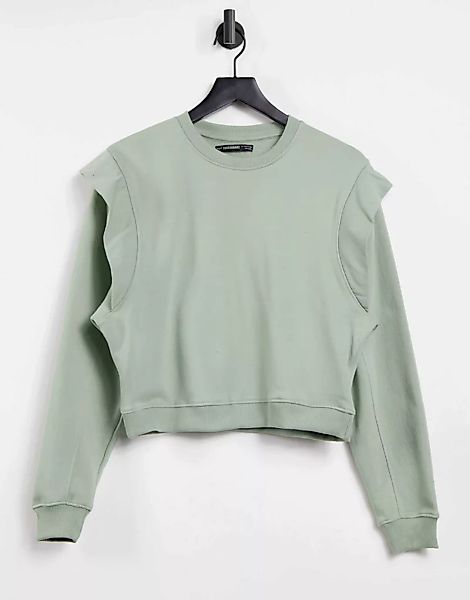 Threadbare – Rüschen-Sweatshirt in Salbeigrün günstig online kaufen
