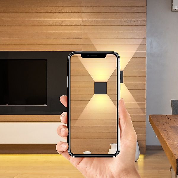 Nettlife LED Wandleuchte Innen Wandlampe Schwarz günstig online kaufen