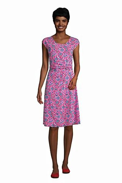 Jersey-Wickelkleid, Damen, Größe: 48-50 Normal, Pink, by Lands' End, Leucht günstig online kaufen