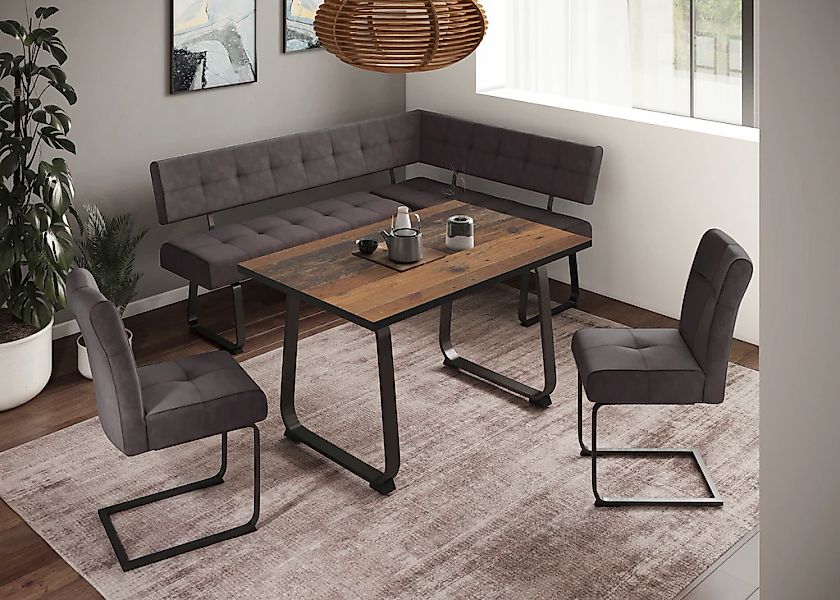 HELA Essgruppe "RUHR" 4 Stk. tlg. Kufentisch 140x90 cm, Schwingstuhl und Ba günstig online kaufen