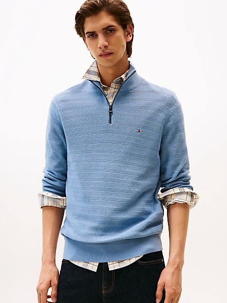 Tommy Hilfiger Troyer "STRIPE STRUCTURE ZIP MOCK", mit modischer Struktur günstig online kaufen